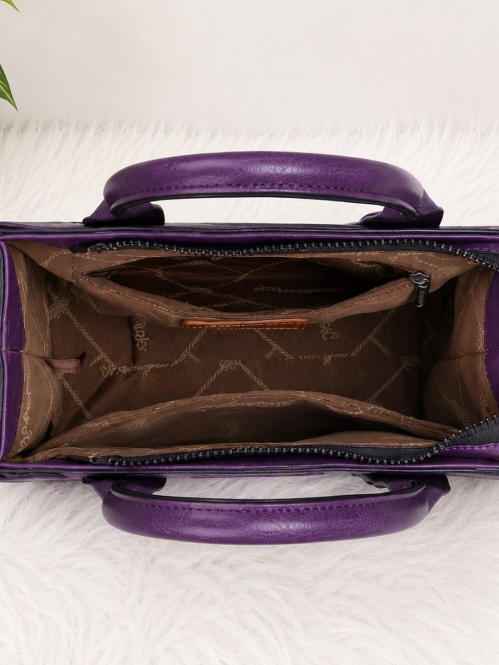 Wrangler Purple Leopard Print Tote Bag & Matching Card Wallet Crossbody Set NWT - Picture 2 of 2